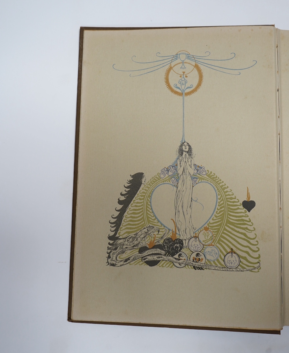 Rolleston, T.W. - The Tale of Lohengrin, Knight of the Swan after the Drama of Richard Wagner ... (illustrations) presented by Willy Pogany. 9 prelim. pages coloured pictorial / decorated (including half and title), 8 co